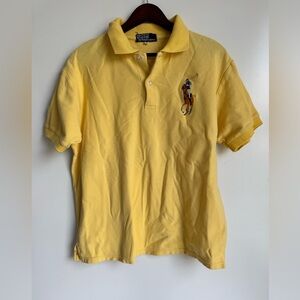 Polo Ralph Lauren‎ Big Pony Polo Shirt Horse Number 5 Equestrian Yellow Boys XL